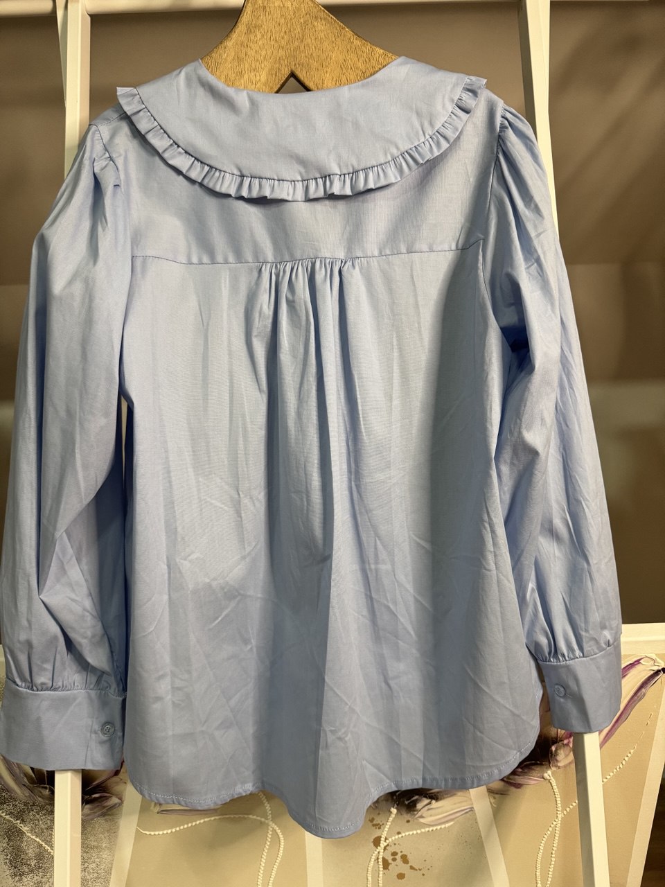 Camisa cuello bebé azul