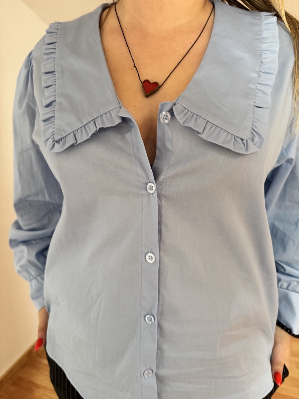 Camisa cuello bebé azul