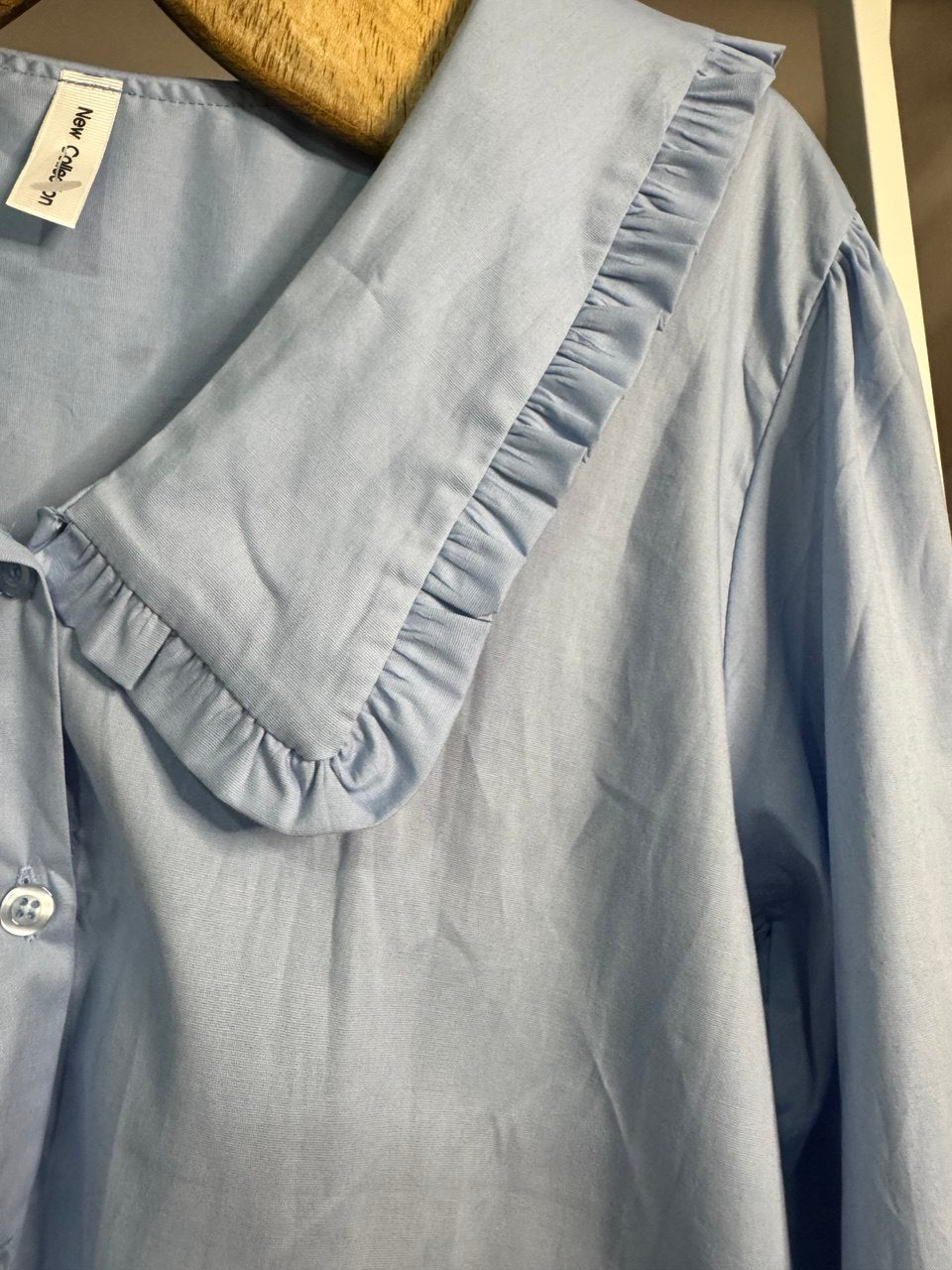 Camisa cuello bebé azul