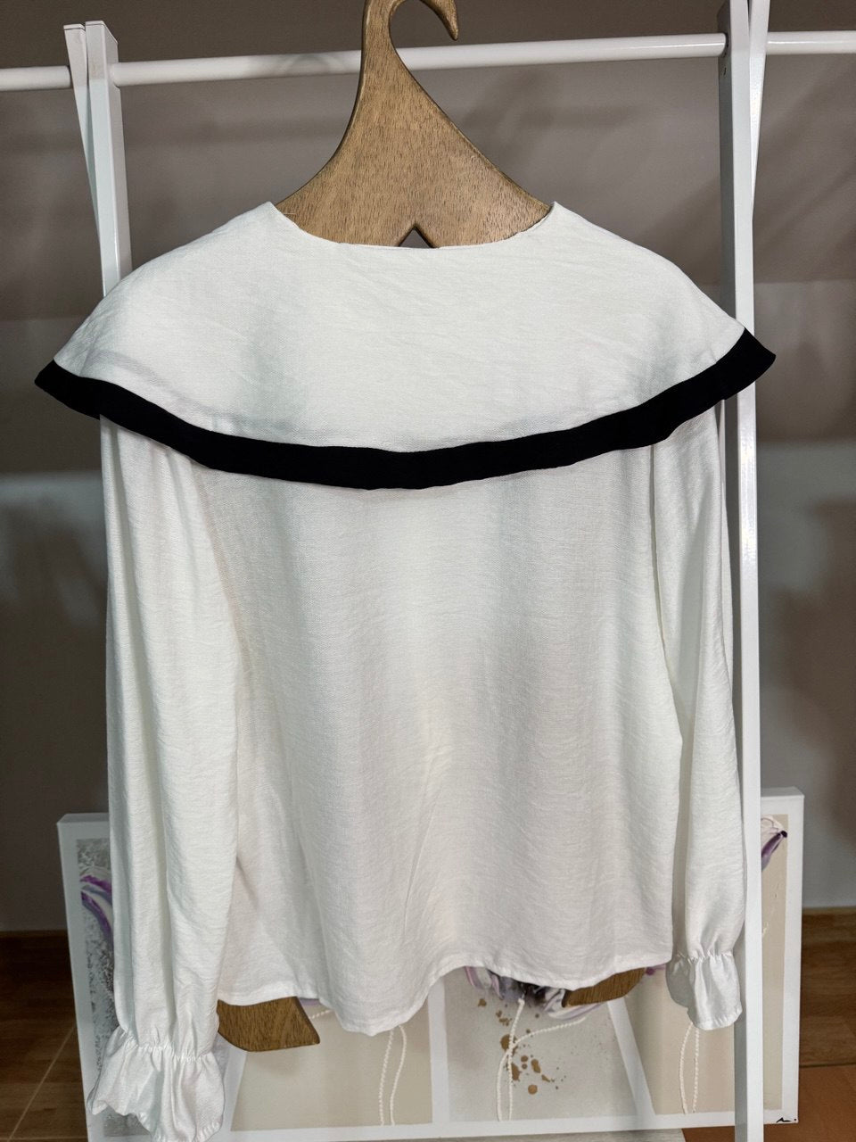Camisa cuello bobo blanca