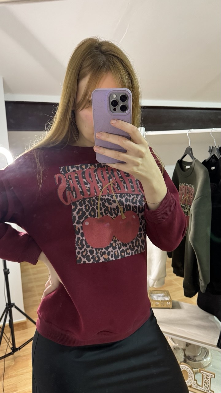 Cherries maroon sweatshirt