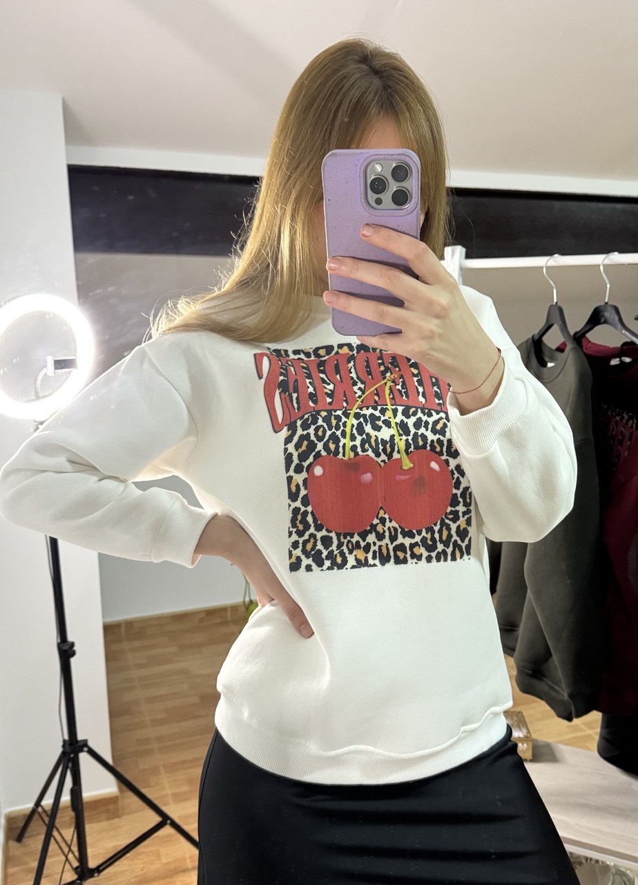 Cherry white sweatshirt