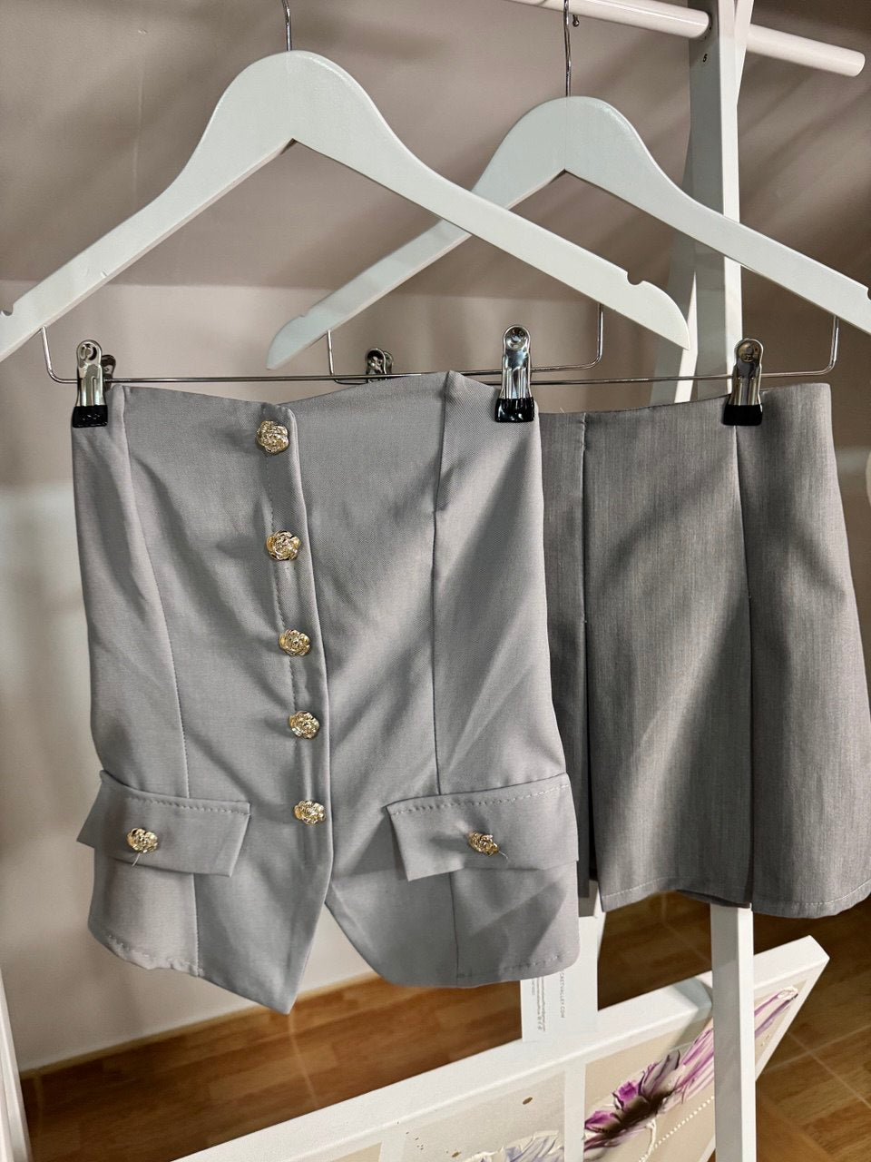 Falda pantalón tablas gris