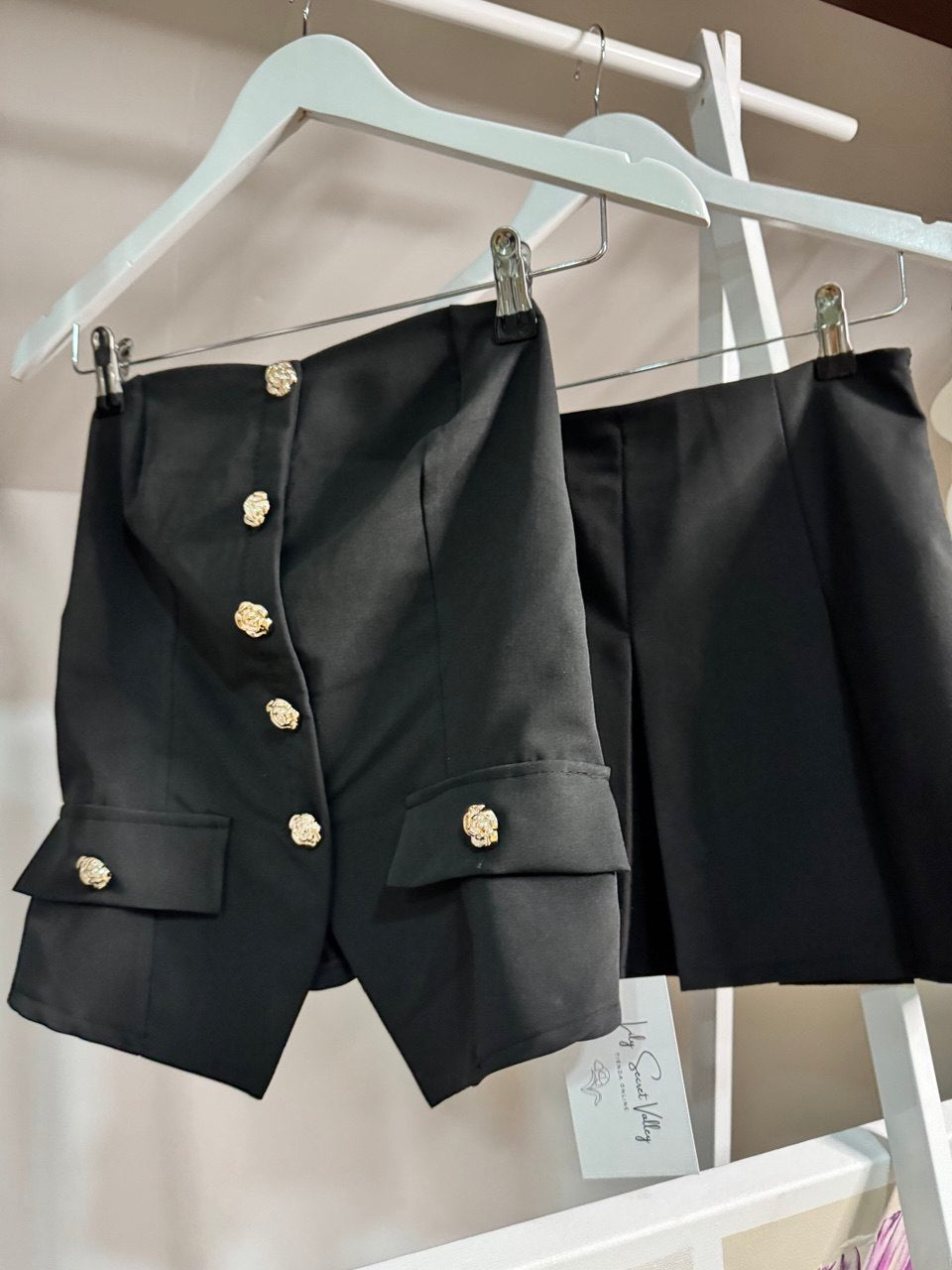 Falda pantalón tablas negro