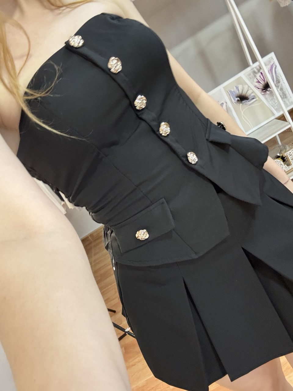Falda pantalón tablas negro