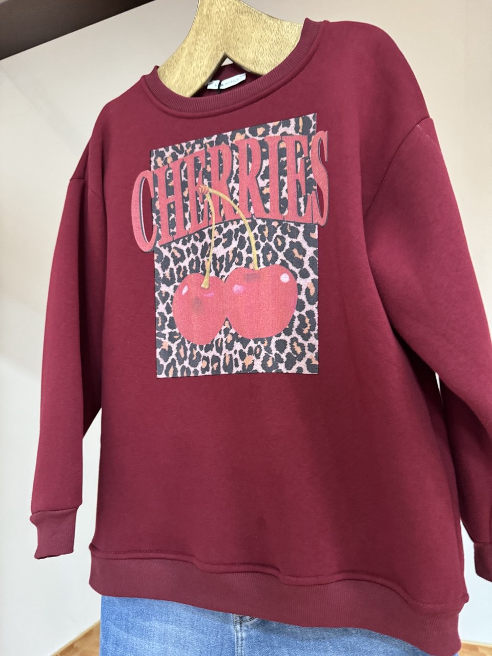 Cherries maroon sweatshirt