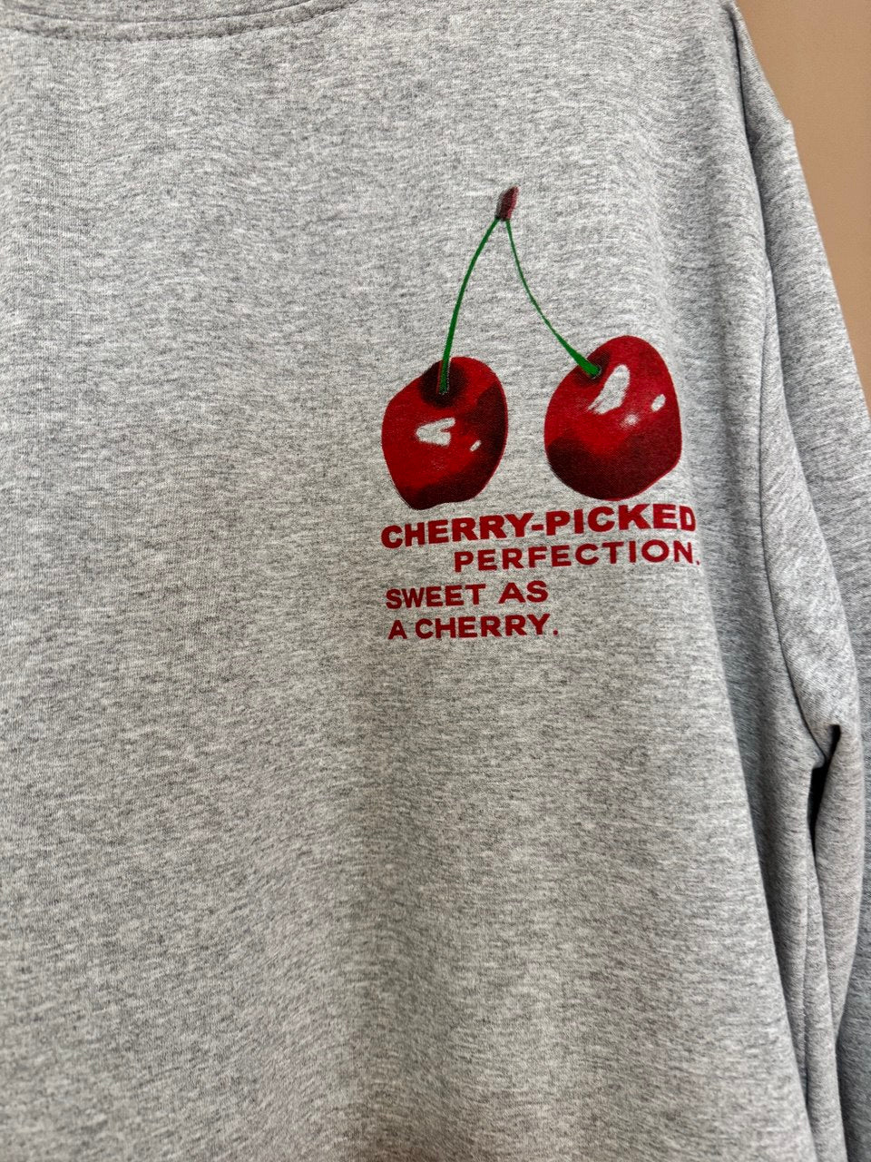 Cherry perfection grey sweatshirt