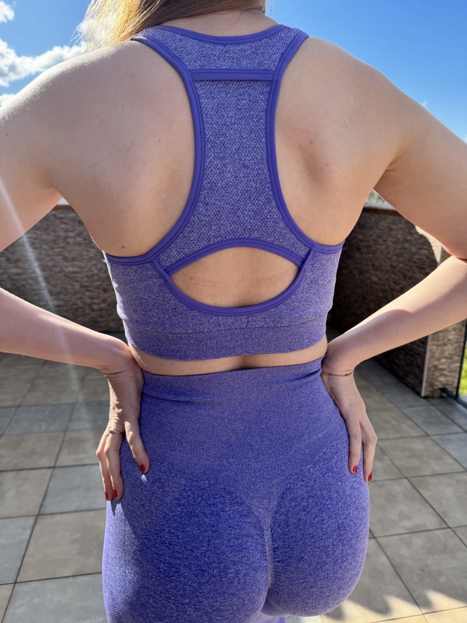 Conjunto deportivo push up violeta