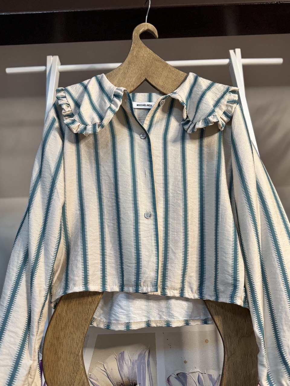 Camisa de rayas cuello bobo