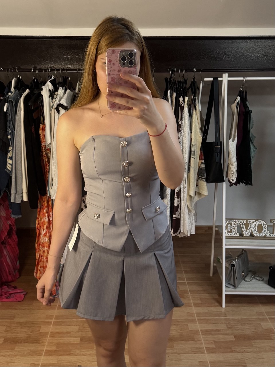 Top tipo corset Gris