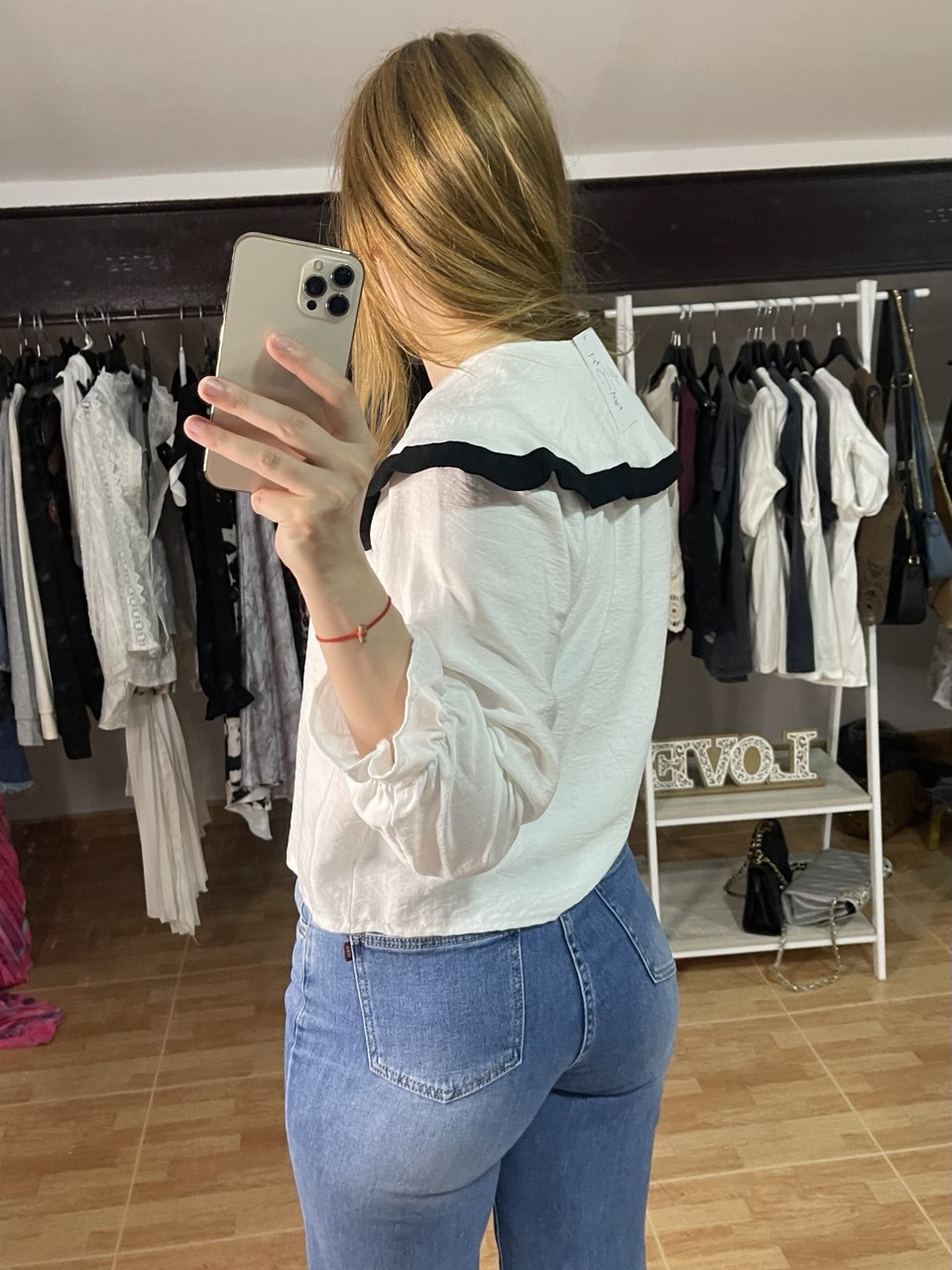Camisa cuello bobo blanca