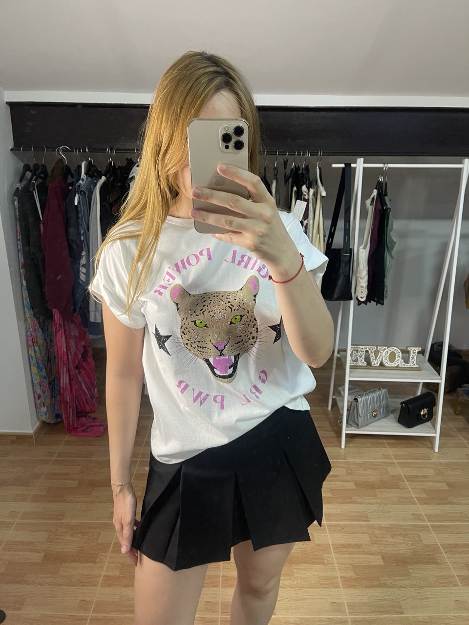 Camiseta de manga corta blanca Girl Power