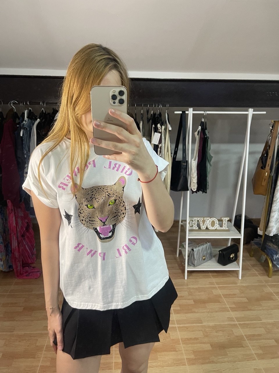 Camiseta de manga corta blanca Girl Power