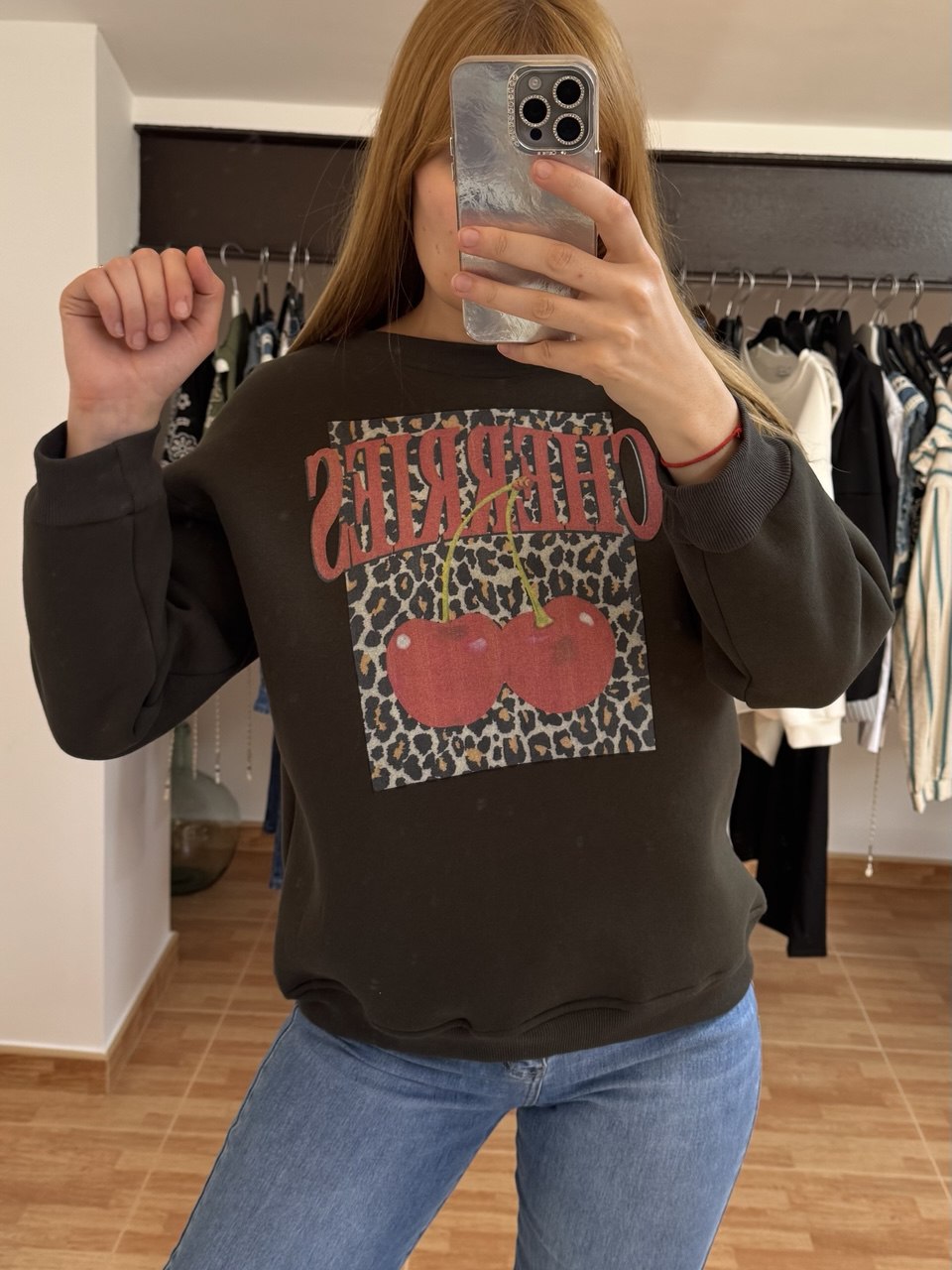 Sudadera verde Cherries