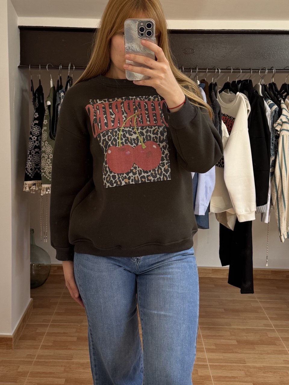 Sudadera verde Cherries