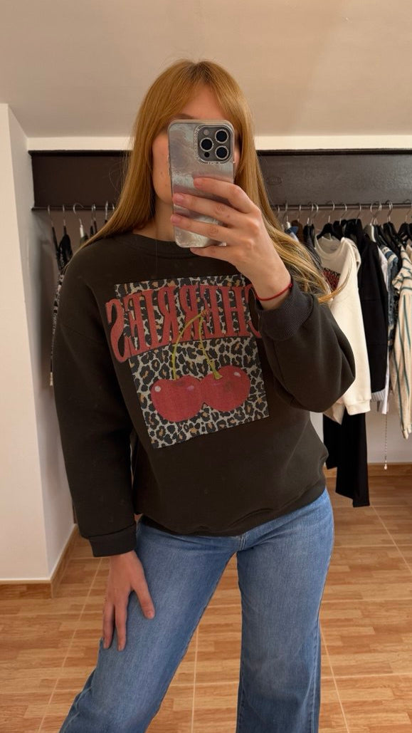 Sudadera verde Cherries