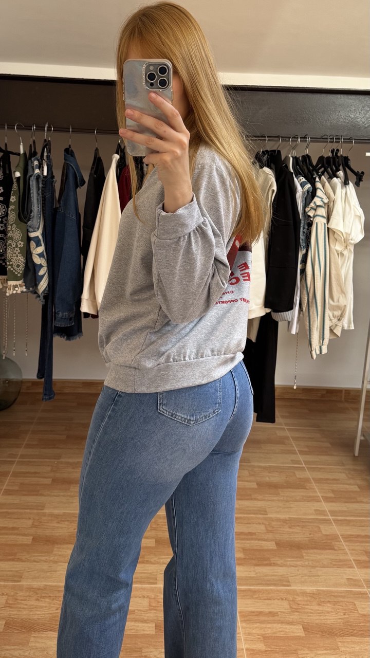 Cherry perfection grey sweatshirt