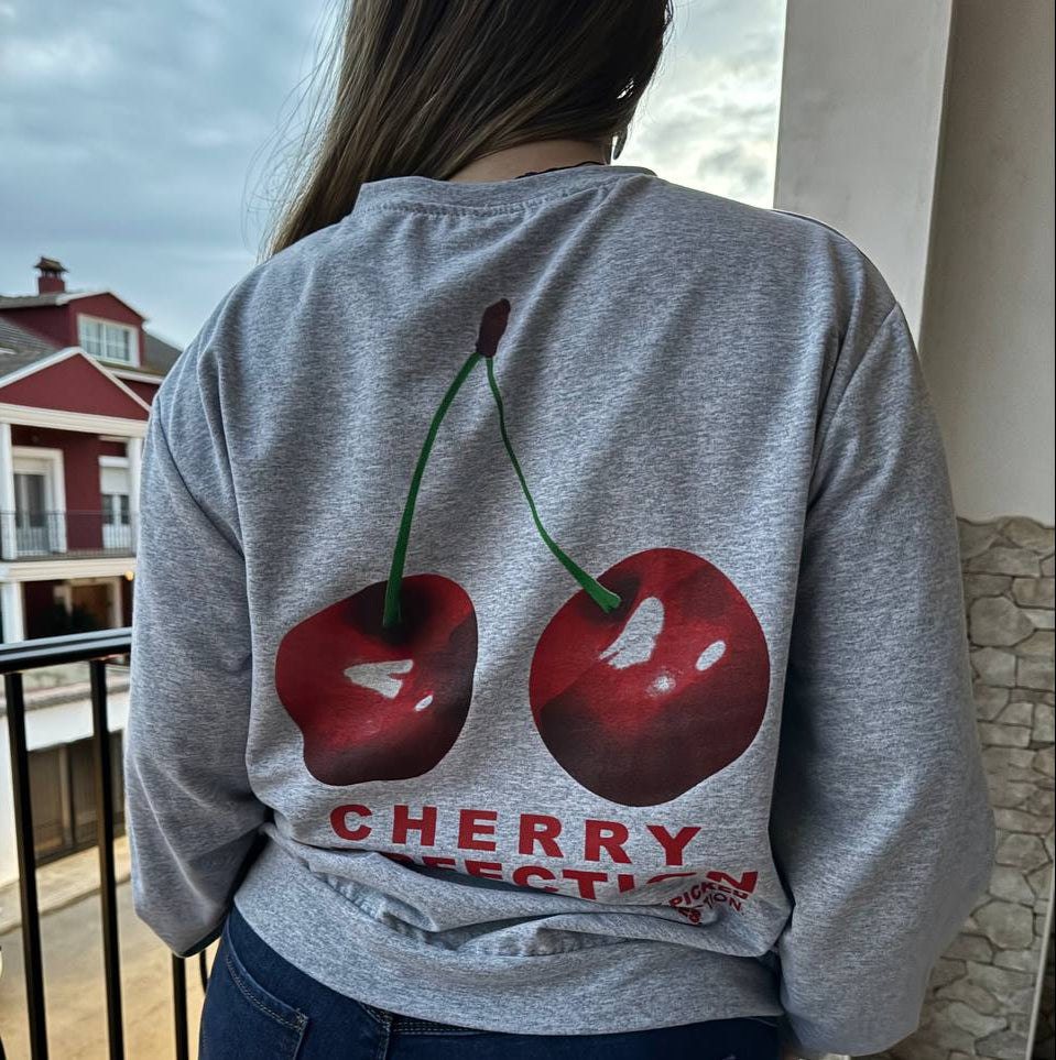 Cherry perfection grey sweatshirt