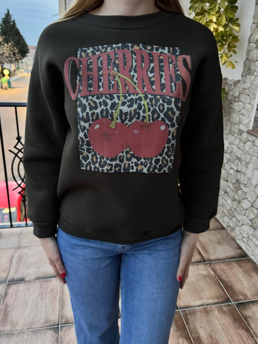 Sudadera negra Cherries
