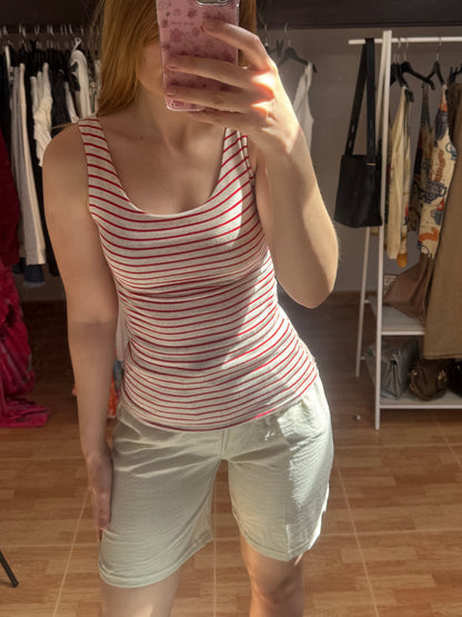 Camiseta rayas roja