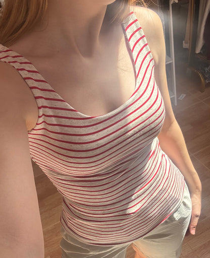 Camiseta rayas roja