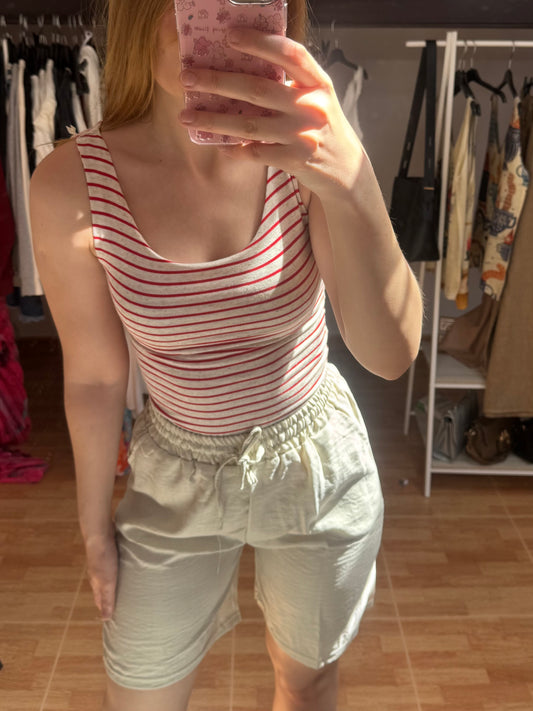 Camiseta rayas roja