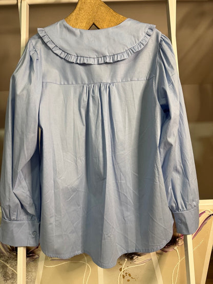 Camisa cuello bebé azul