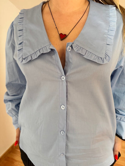 Camisa cuello bebé azul