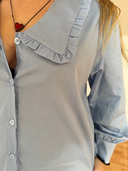 Camisa cuello bebé azul