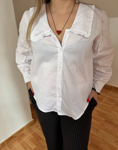 Camisa cuello bebé blanca