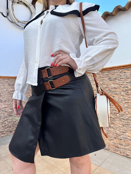 Camisa cuello bobo blanca