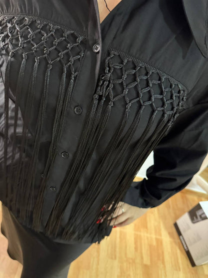 Shirt with fringe detail