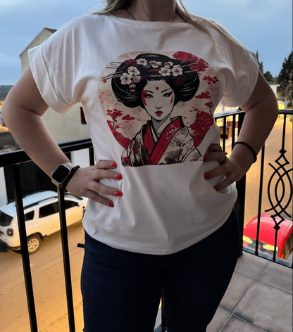 White geisha t-shirt