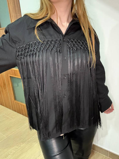 Shirt with fringe detail