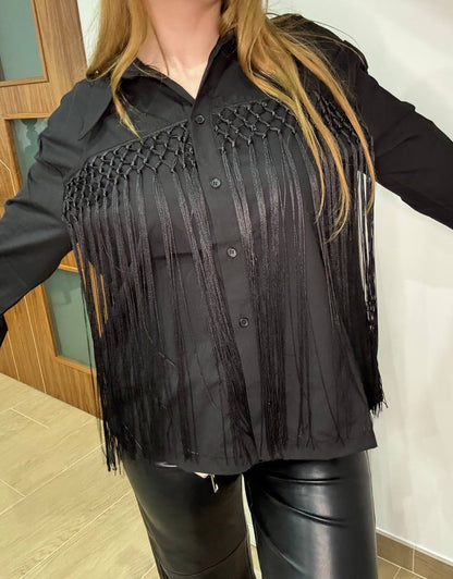 Shirt with fringe detail