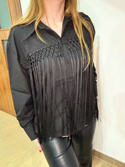 Shirt with fringe detail