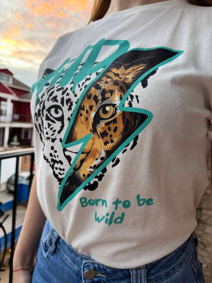 Wild white short sleeve t-shirt