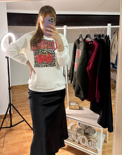 Sudadera blanca Cherry