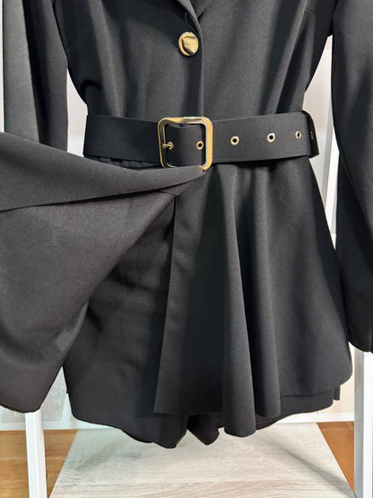 Dress effect jumpsuit with belt