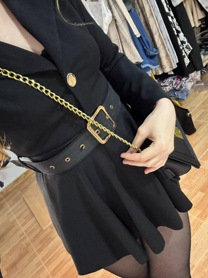 Dress effect jumpsuit with belt