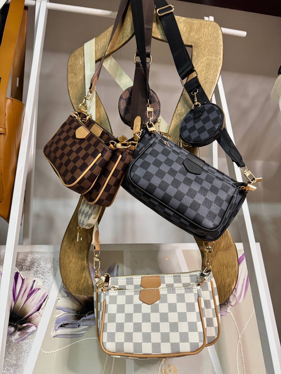 Bolso de hombro cuadros