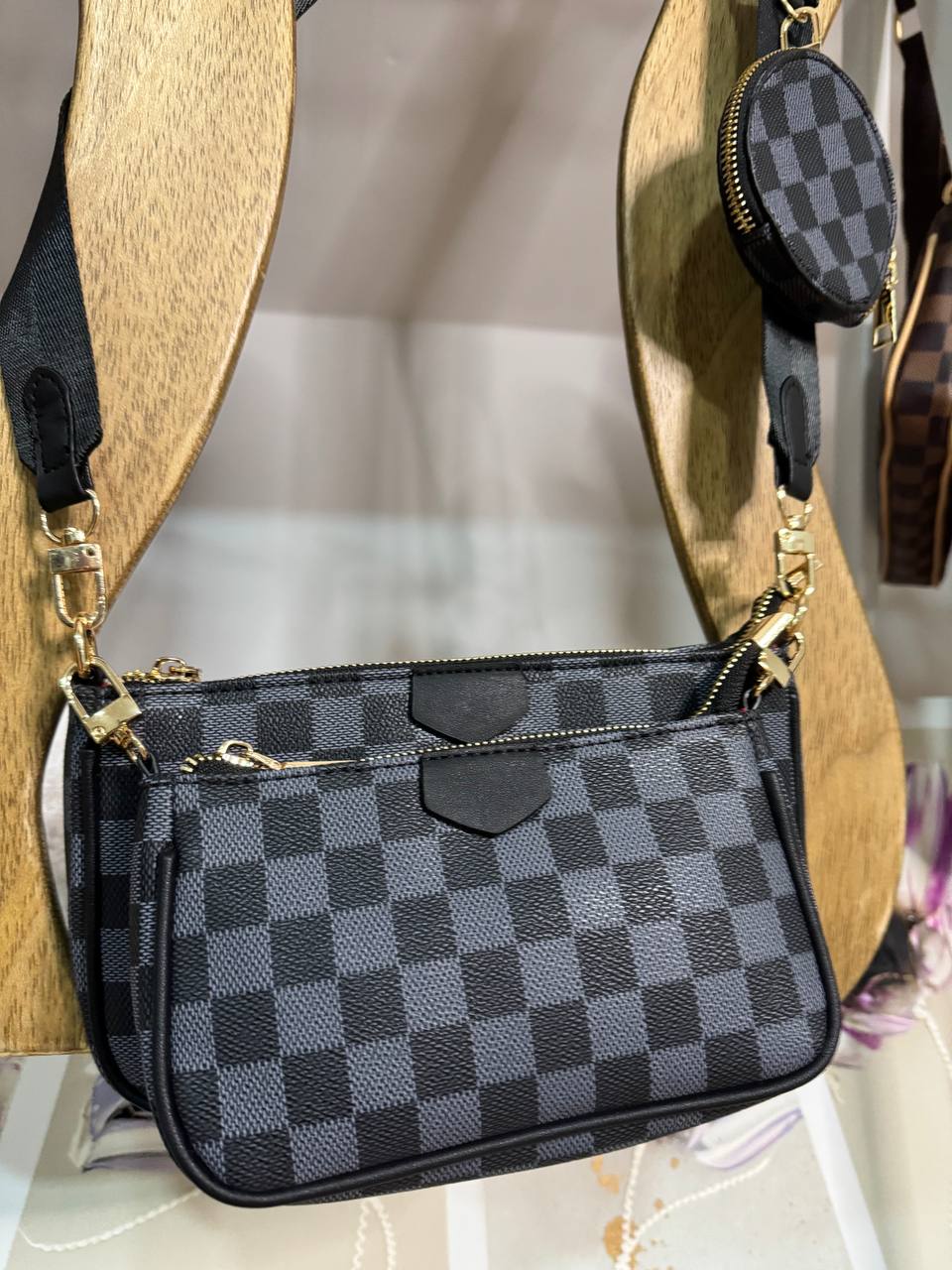Bolso de hombro cuadros