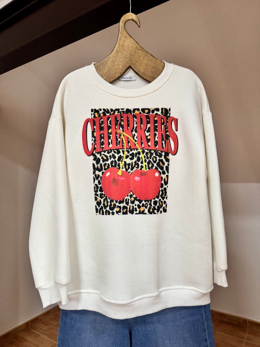 Cherry white sweatshirt