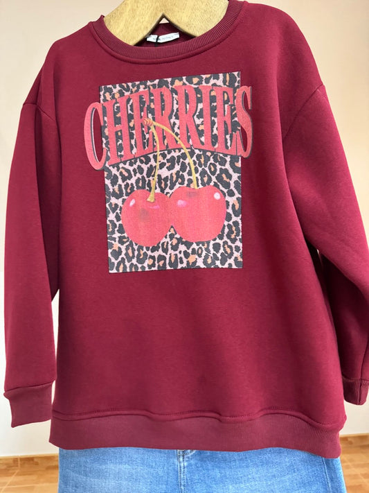 Cherries maroon sweatshirt