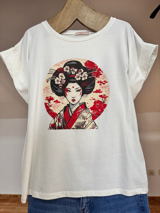 White geisha t-shirt
