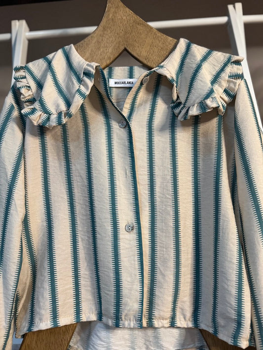 Camisa de rayas cuello bobo