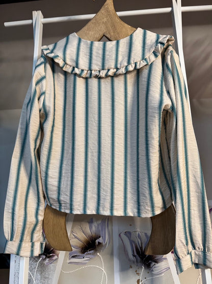 Camisa de rayas cuello bobo