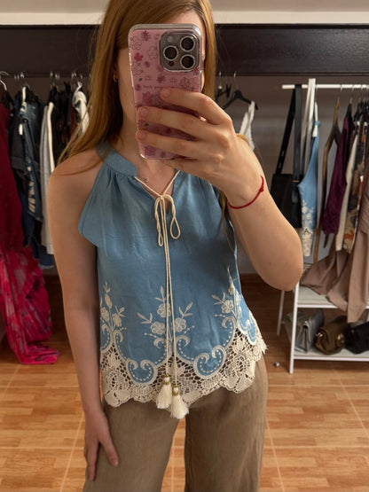 Top azul Anais