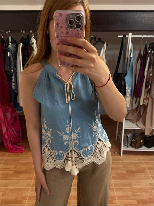 Top azul Anais