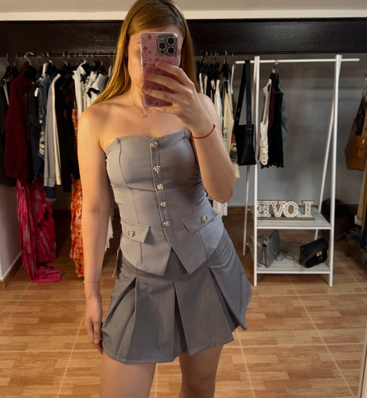 Top tipo corset Gris